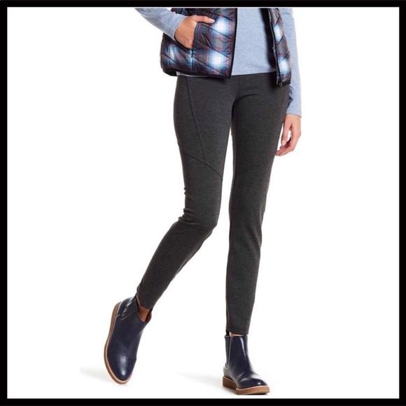 FITTED SKINNY PANTS GRAY BASIC STRAIGHT LEG CASUAL KNIT PANTS - Picture 2 of 8